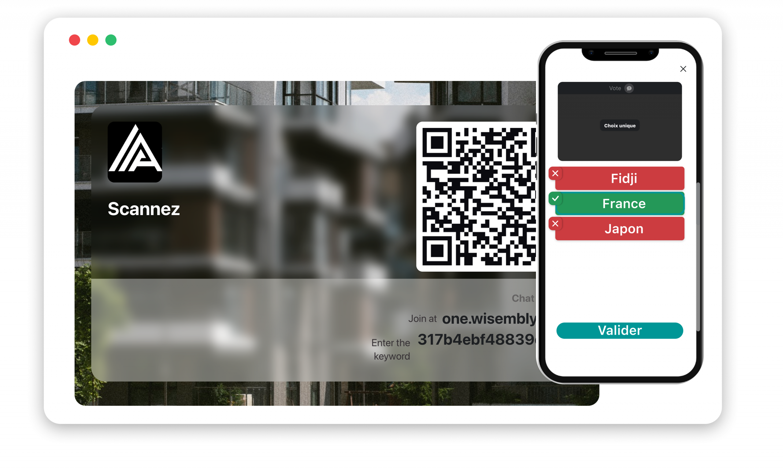 Interface mobile quiz