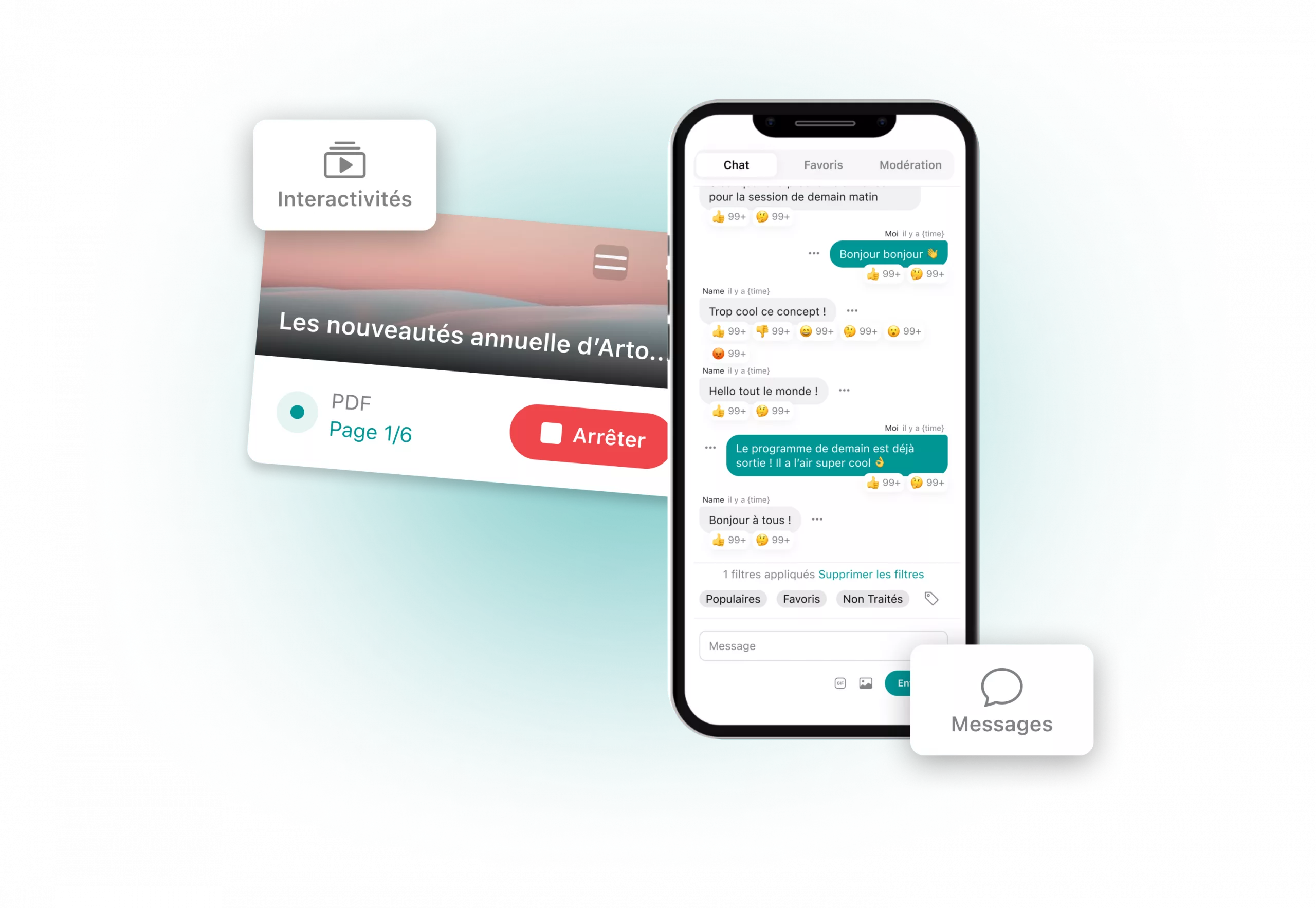 Animation intéractivité et chat Animation Mobile - Chat et modules intéractifs