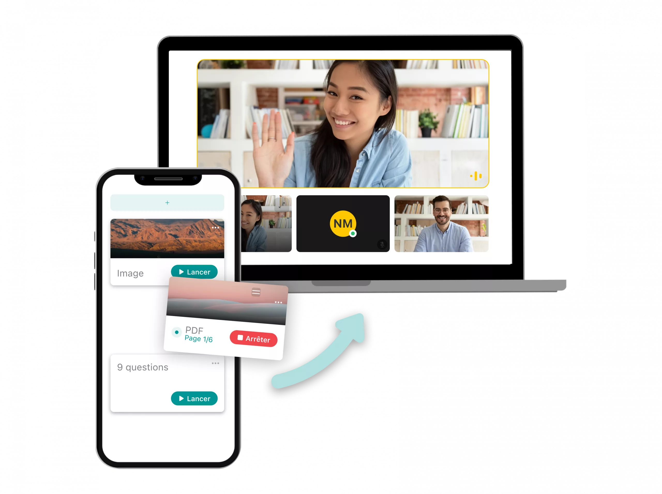Gestion simultanée – mobile animateur Mobile animateur