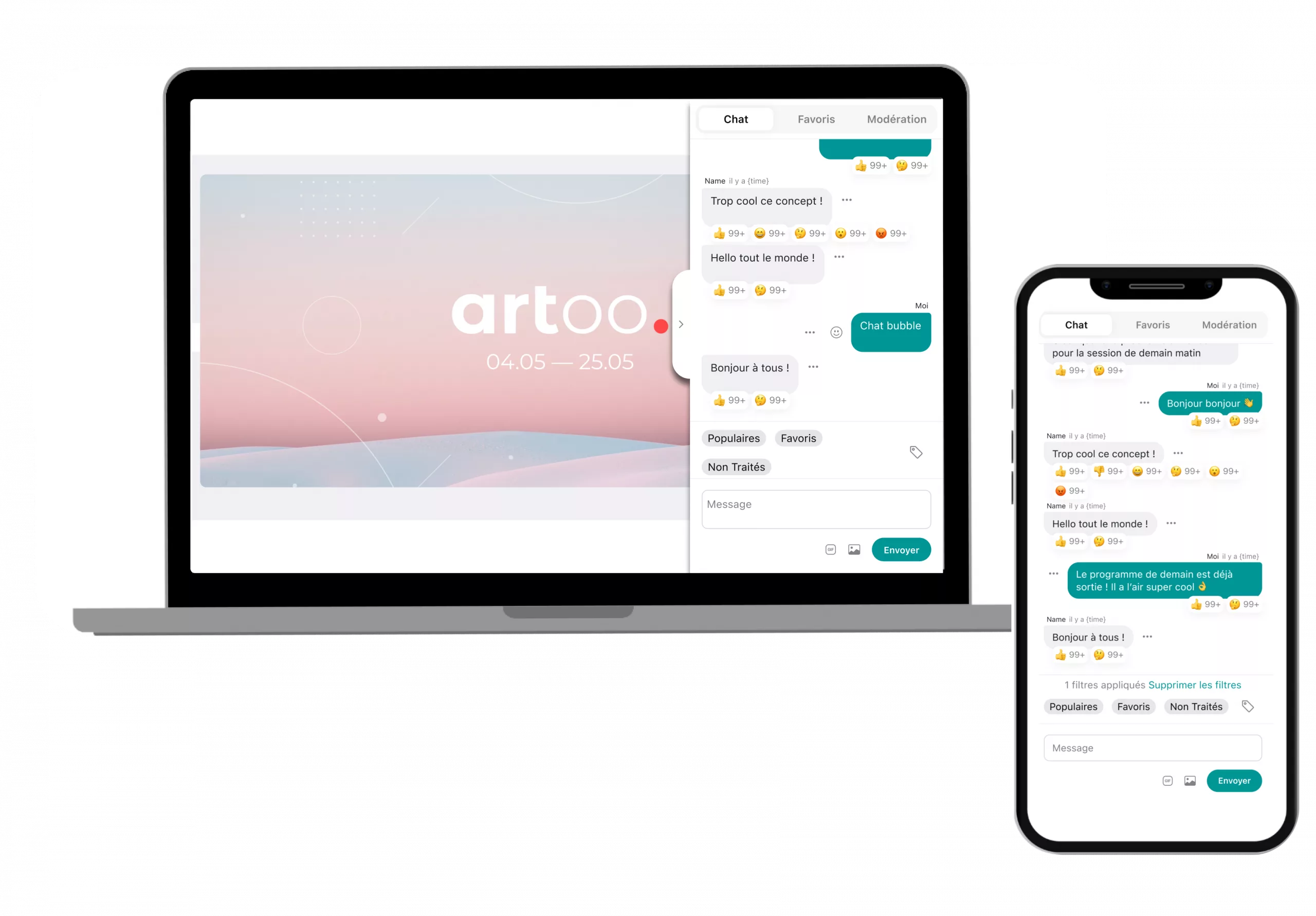 Interface de chat Ordinateur : Mobile Interface de chat - Mobile & Ordinateur