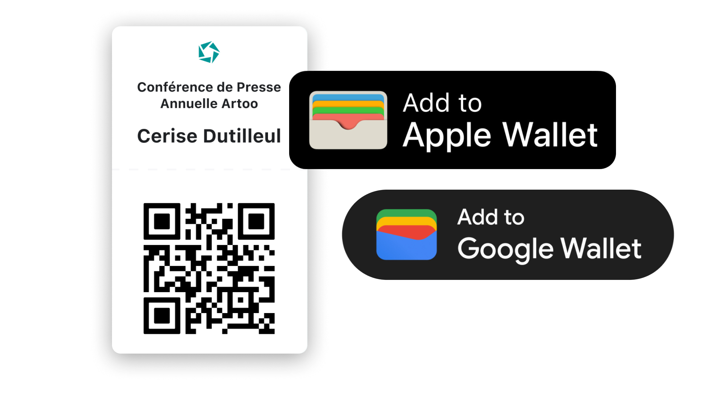 Wallet Billet numérique événement ajouté à googe wallet + apple wallet