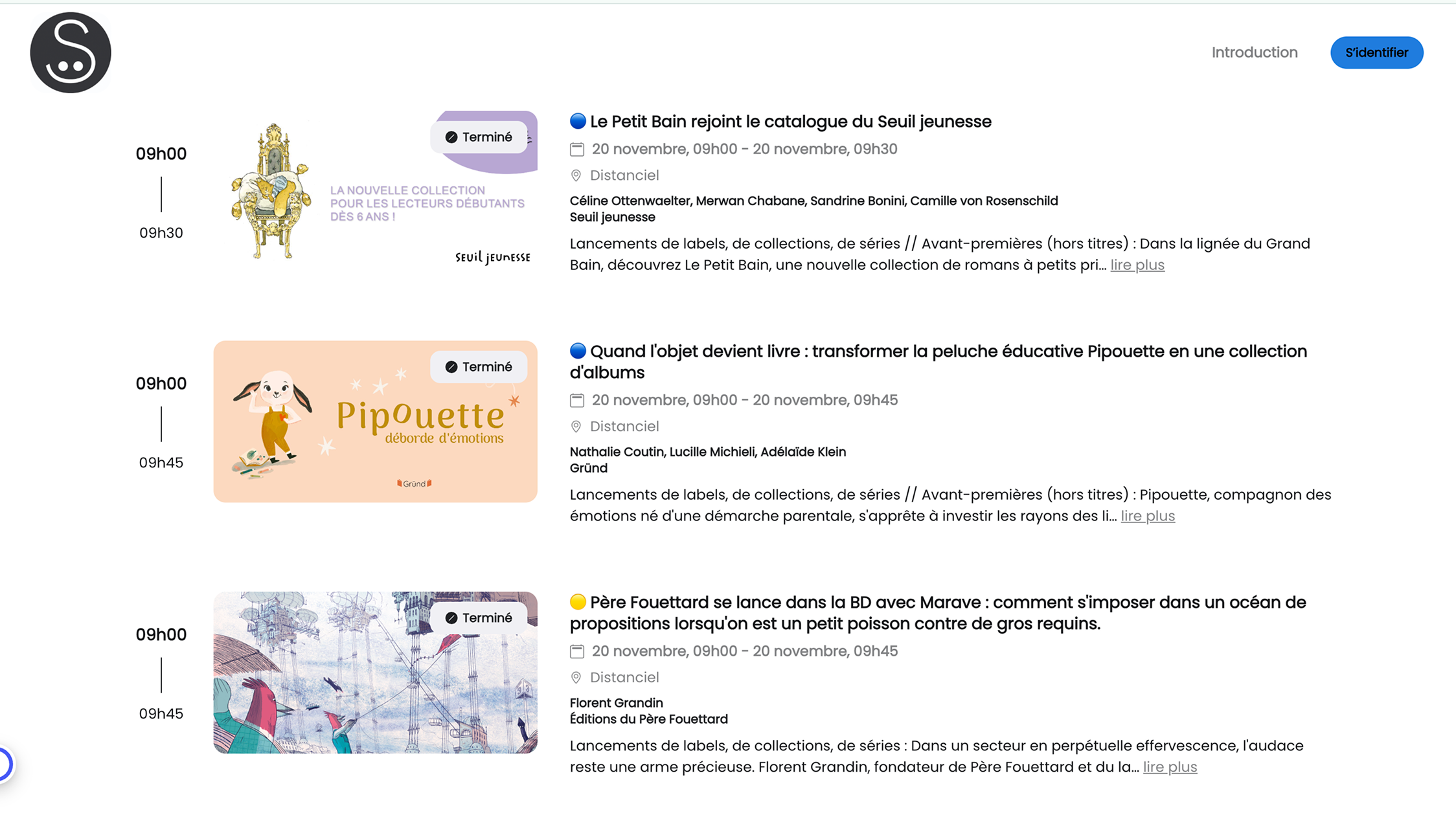 SLPJ Programme des sessions – Webinaires SLPJ Programme des sessions - Webinaires