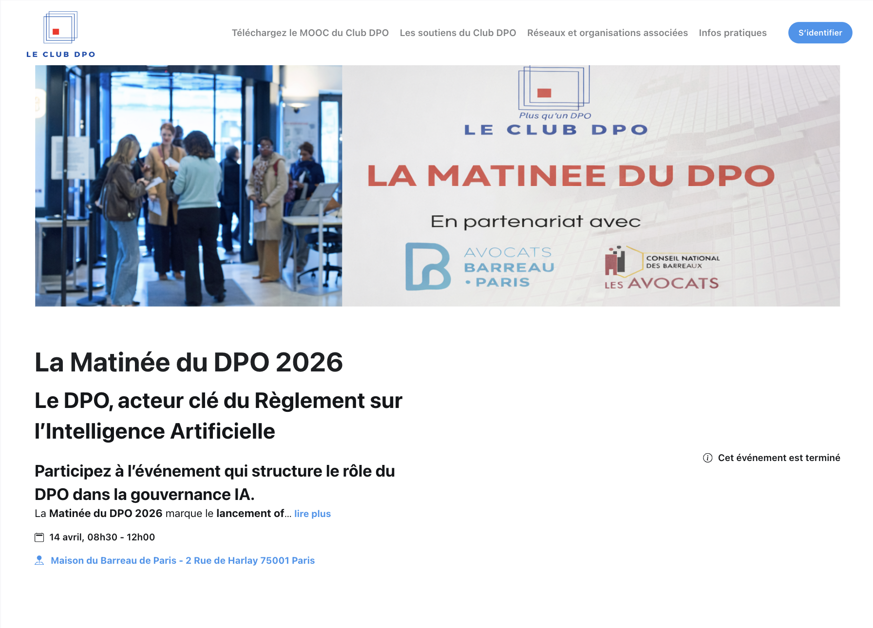 La matinée du DPO - CLub DPO - Page de l'événement